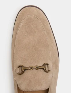 Suede Snaffle Slip On Loafers