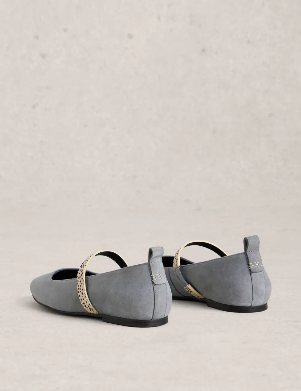 Suede Strap Ballet Pumps