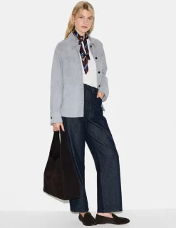 Suede Textured Collared Shirt