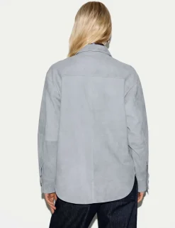 Suede Textured Collared Shirt