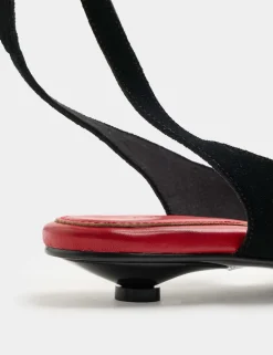 Suede Tie Ankle Strap Kitten Heel Sandals