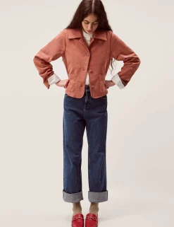 Suedette Collared Utility Jacket