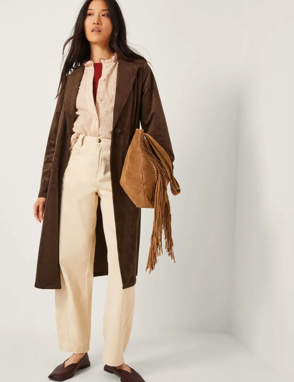 Suedette Trench Coat