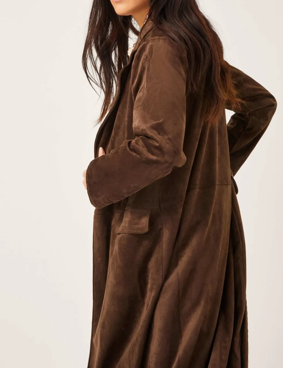 Suedette Trench Coat