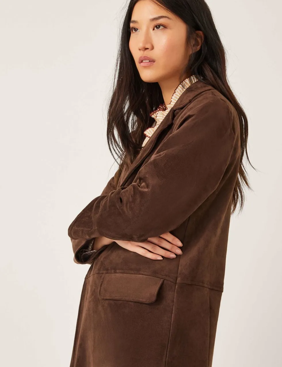 Suedette Trench Coat