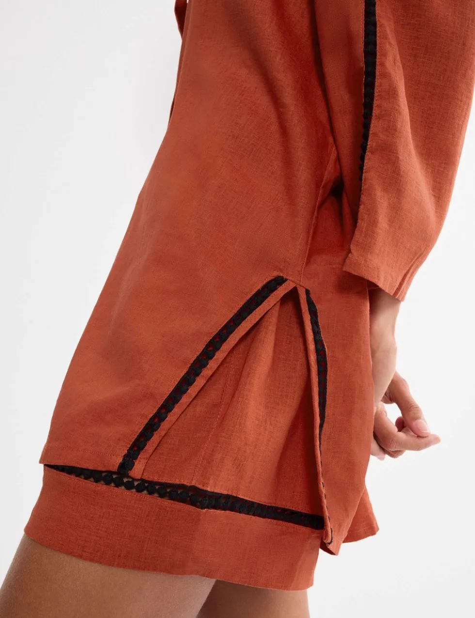 Summer Wear Linen Rich Beach Cover Up Shirt
