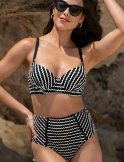 Sun City Striped Wired Padded Bikini Top B-G