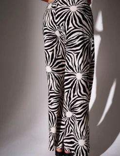 Sun Print Wide Leg Beach Trousers