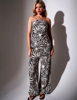 Sun Print Wide Leg Beach Trousers
