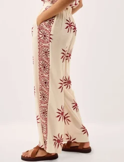 Sun Print Wide Leg Trousers