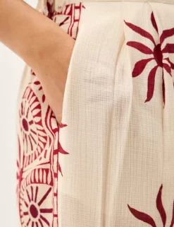 Sun Print Wide Leg Trousers