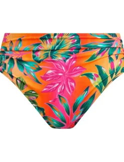 Sunset Reef Printed Ruched Full Bikini Bottoms