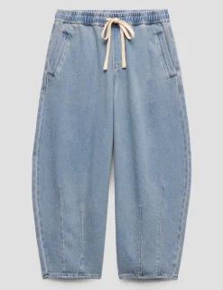 Supersoft Elasticated High Waisted Barrel Jeans