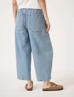 Supersoft Elasticated High Waisted Barrel Jeans