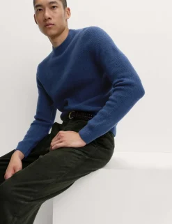 Supersoft Ribbed Crew Neck Jumper with Wool