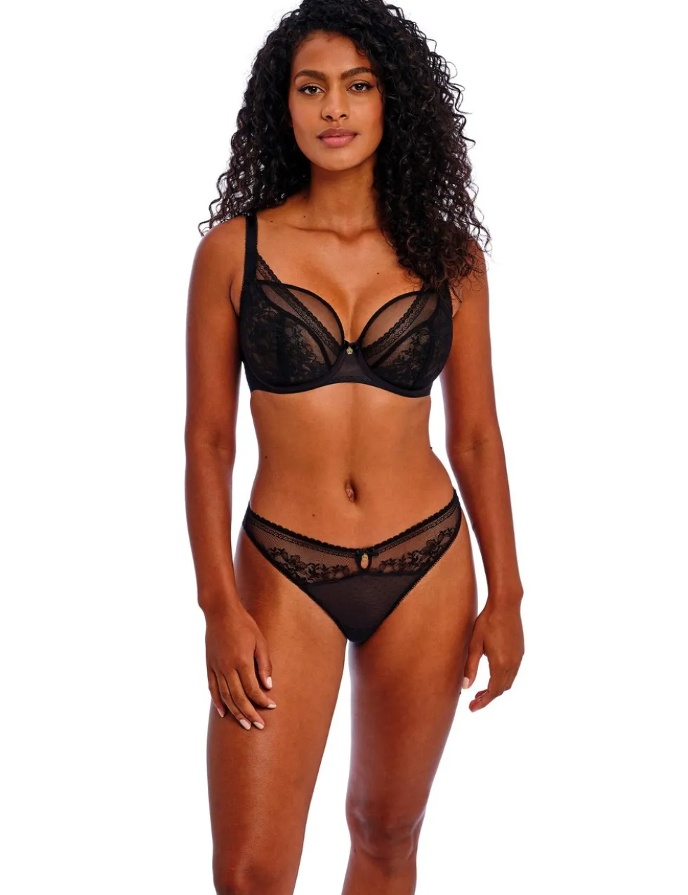 Sydnie Lace & Mesh Wired Plunge Bra (D-H)