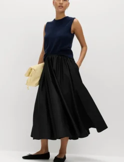 Taffeta Midi Circle Skirt