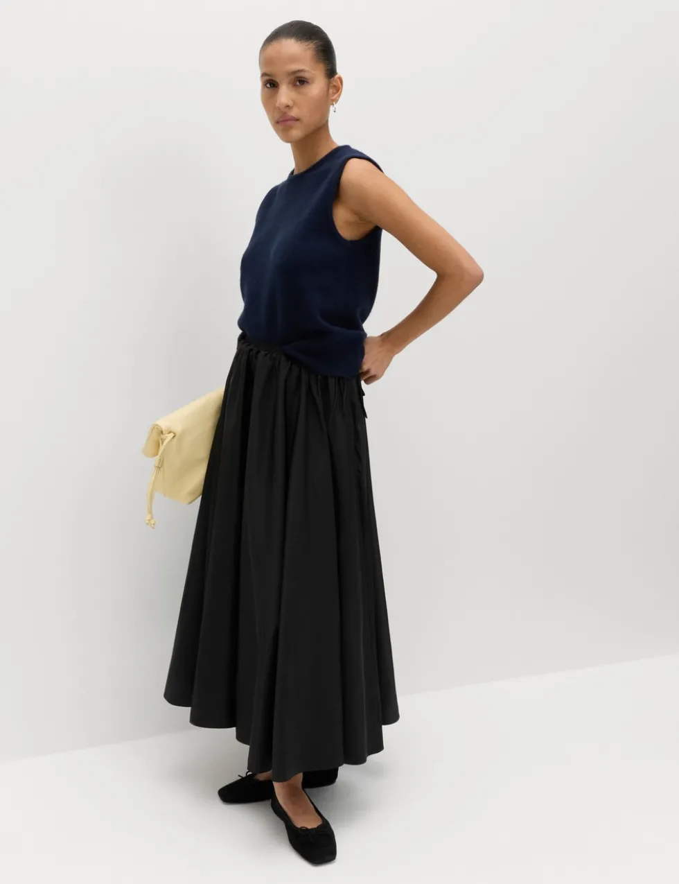Taffeta Midi Circle Skirt