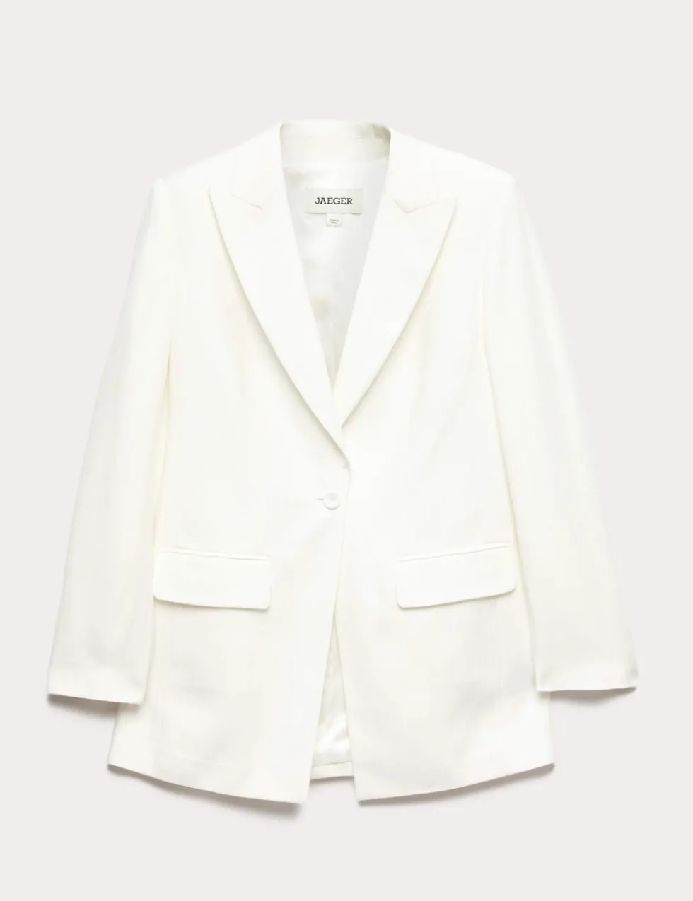 Tailored Basketweave Single Breasted Longline Jacket