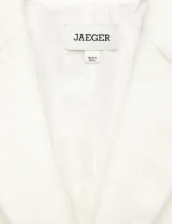 Tailored Basketweave Single Breasted Longline Jacket