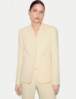 Tailored Collarless Blazer