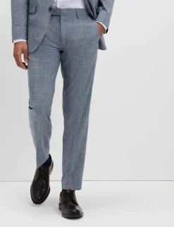 Tailored Fit Check Stretch Trousers