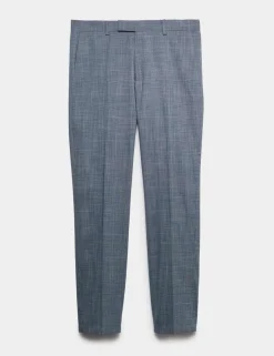 Tailored Fit Check Stretch Trousers