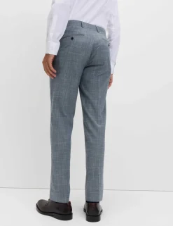 Tailored Fit Check Stretch Trousers