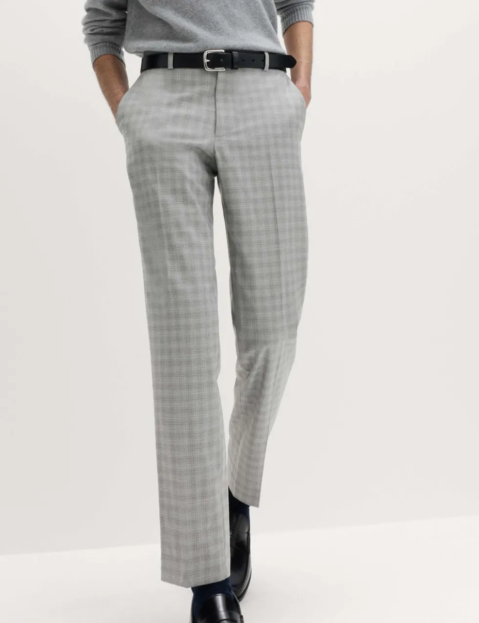 Tailored Fit Checked Trousers