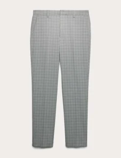 Tailored Fit Checked Trousers