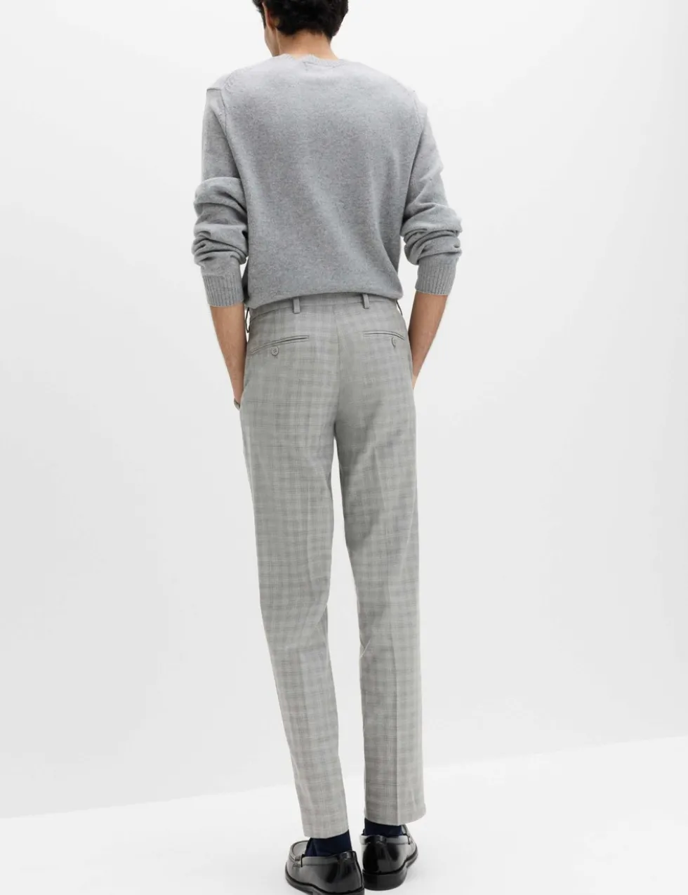 Tailored Fit Checked Trousers