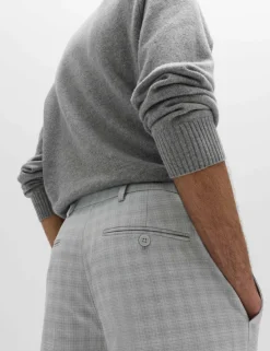 Tailored Fit Checked Trousers