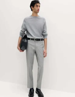Tailored Fit Checked Trousers