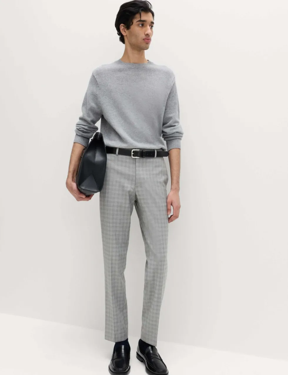 Tailored Fit Checked Trousers