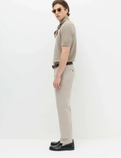 Tailored Fit Cotton Linen Striped Suit Trousers