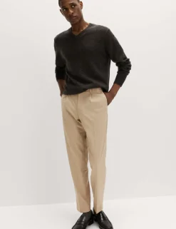 Tailored Fit Flat Front Puppytooth Trousers
