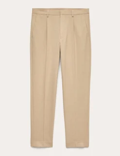 Tailored Fit Flat Front Puppytooth Trousers