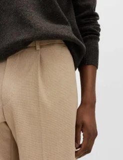 Tailored Fit Flat Front Puppytooth Trousers