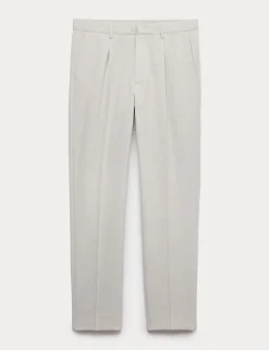 Tailored Fit Flat Front Puppytooth Trousers