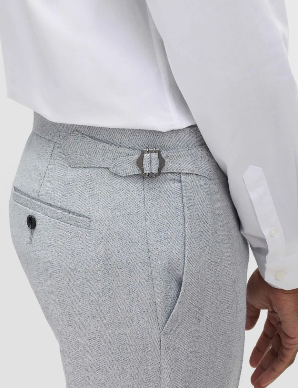 Tailored Fit Herringbone Trousers