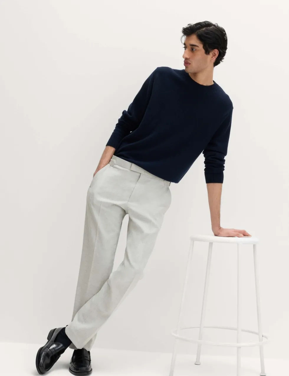 Tailored Fit Herringbone Trousers