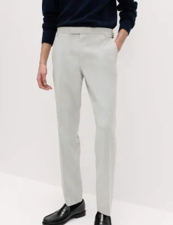 Tailored Fit Herringbone Trousers