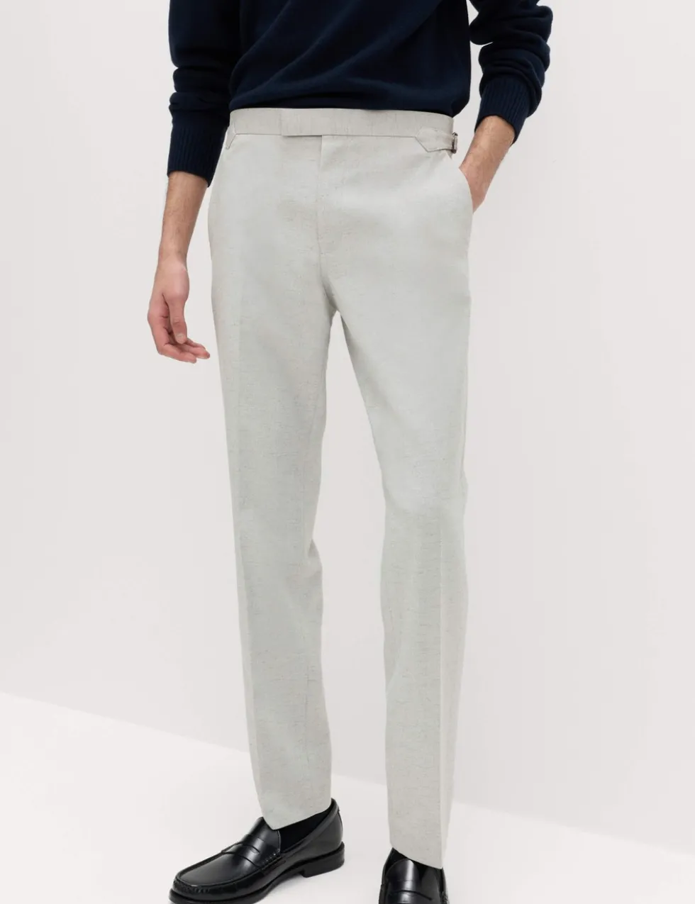 Tailored Fit Herringbone Trousers