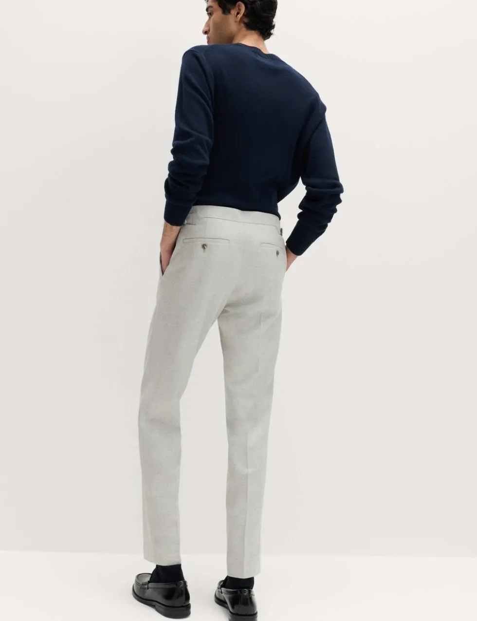 Tailored Fit Herringbone Trousers