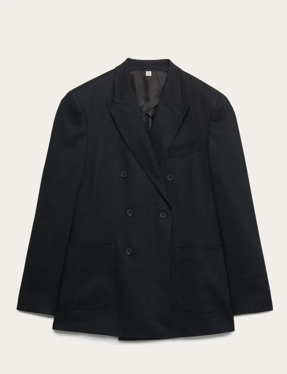 Tailored Fit Italian Linen Blend Double Breasted Blazer