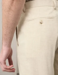 Tailored Fit Italian Performance Linen Blend Suit Shorts