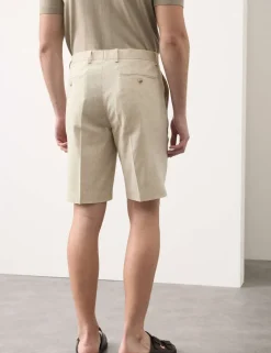 Tailored Fit Italian Performance Linen Blend Suit Shorts