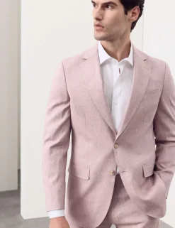 Tailored Fit Italian Performance Linen Blend Suit Jacket