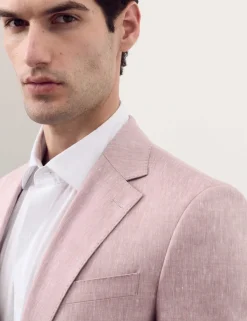 Tailored Fit Italian Performance Linen Blend Suit Jacket