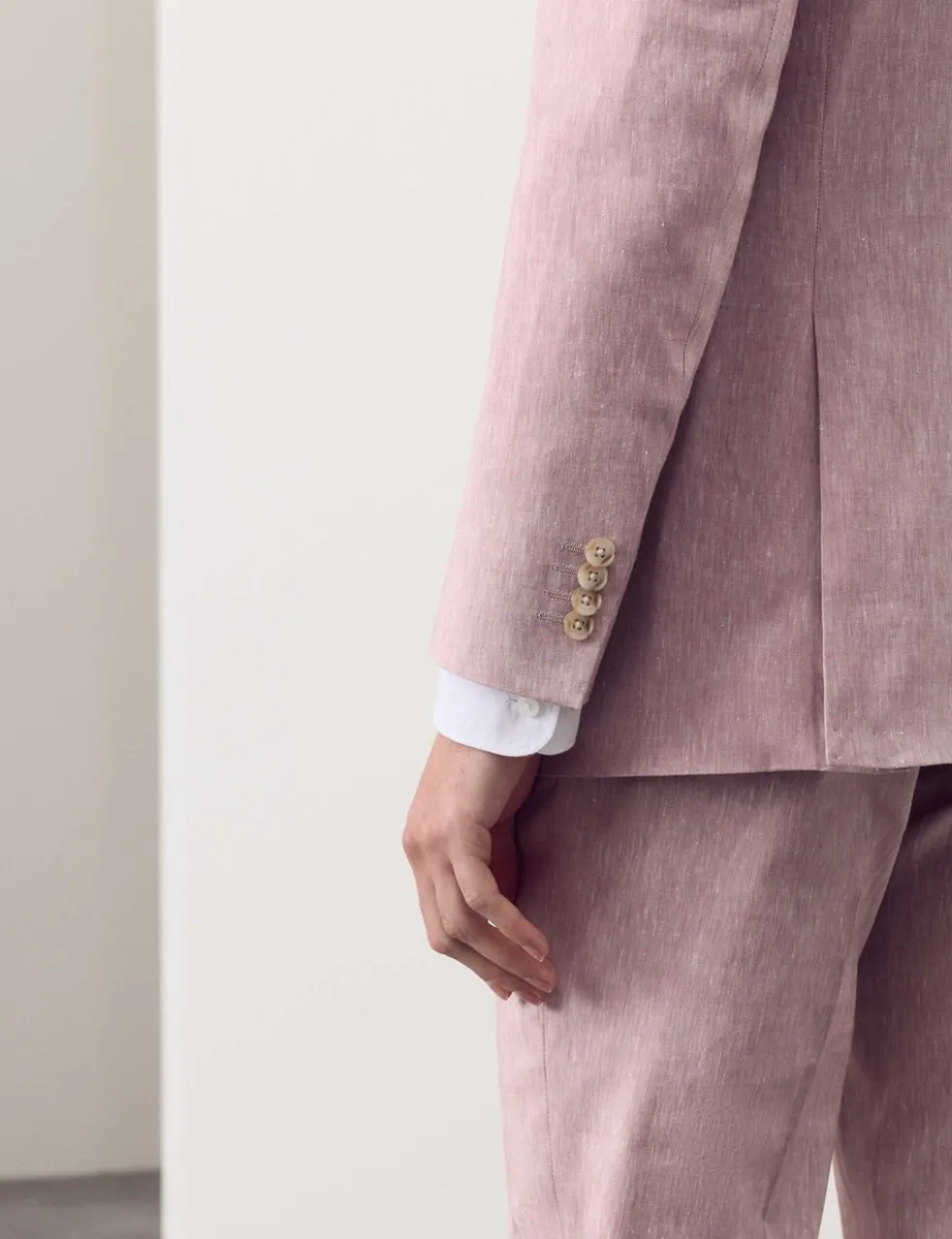 Tailored Fit Italian Performance Linen Blend Suit Jacket